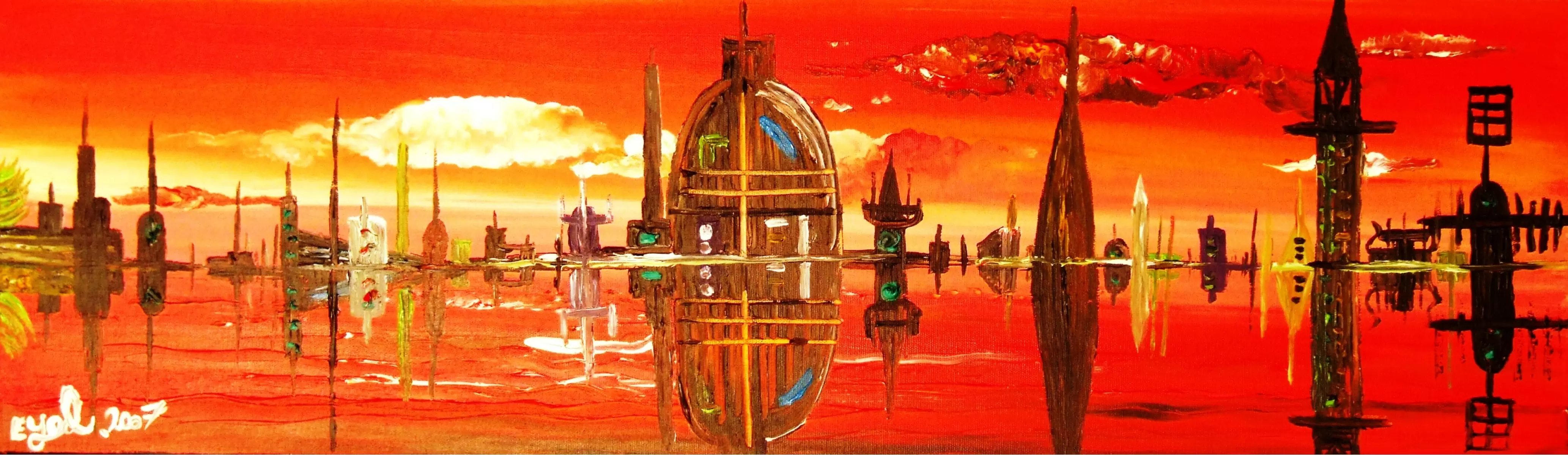  ונציה באדום - איל מלק - תמונות צבעוניות לסלון  - מק''ט: 44134