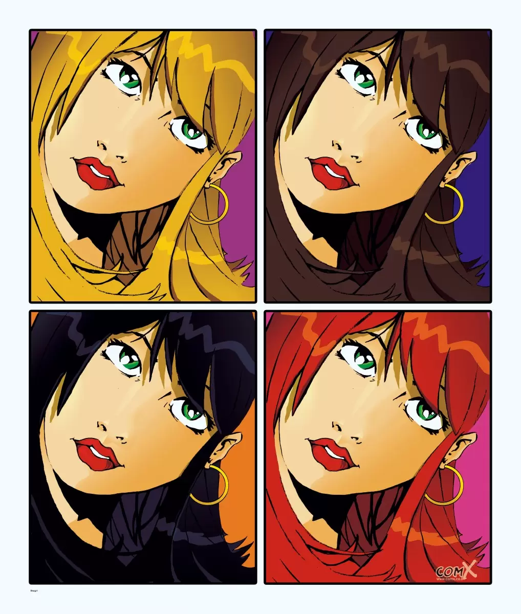 תמונת פופ ארט של 4 נשים - חנן אביסף - קומיקס  - מק''ט: 302997