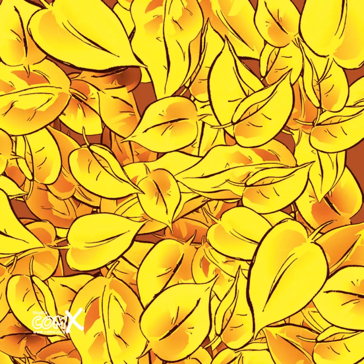  Yellow Leave 2 - חנן אביסף - תמונות לפינת אוכל כפרית תבניות של פרחים וצמחים  - מק''ט: 52118