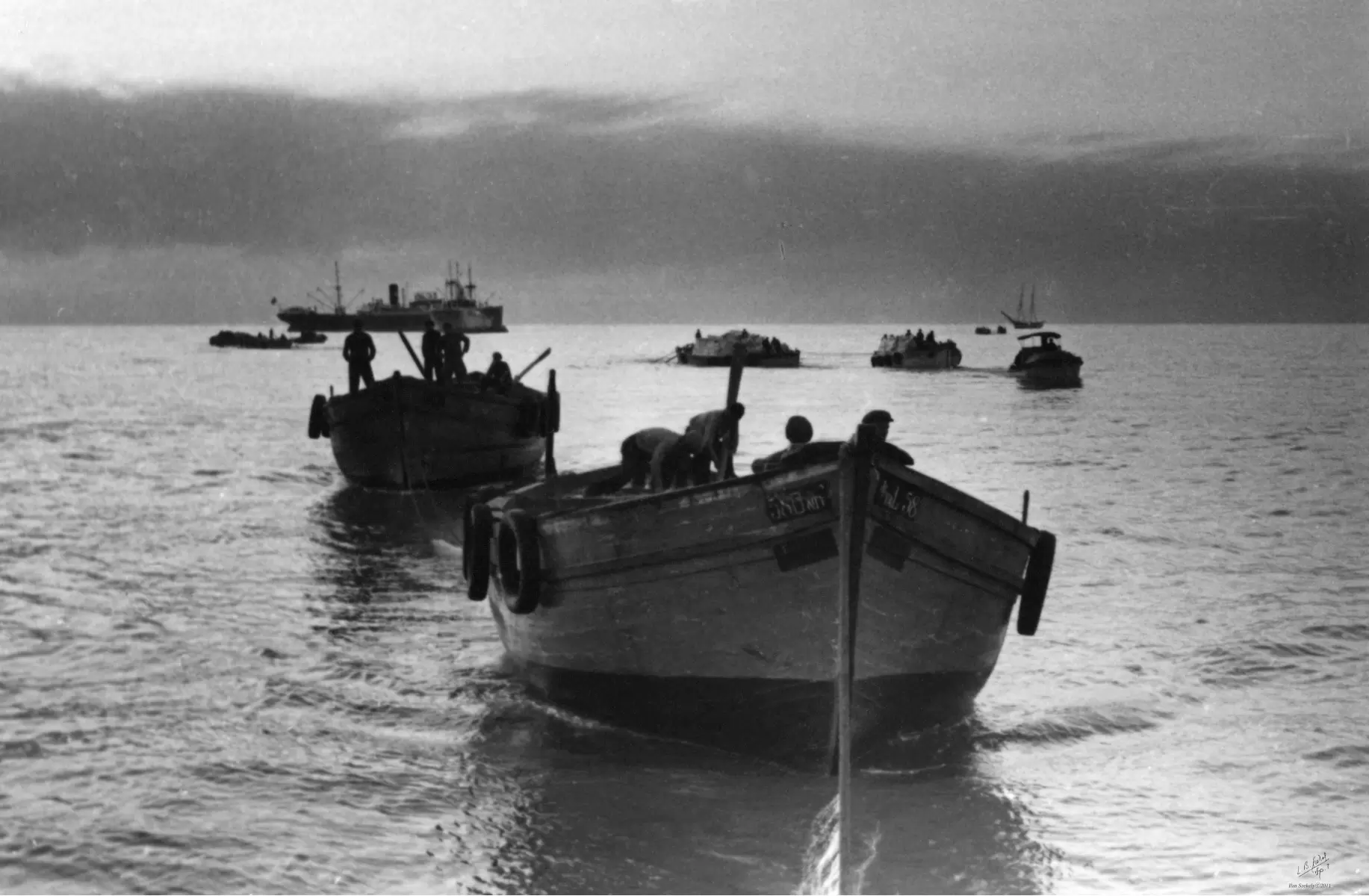 תל אביב 1937 סירות בערב - דוד לסלו סקלי -  - מק''ט: 145932