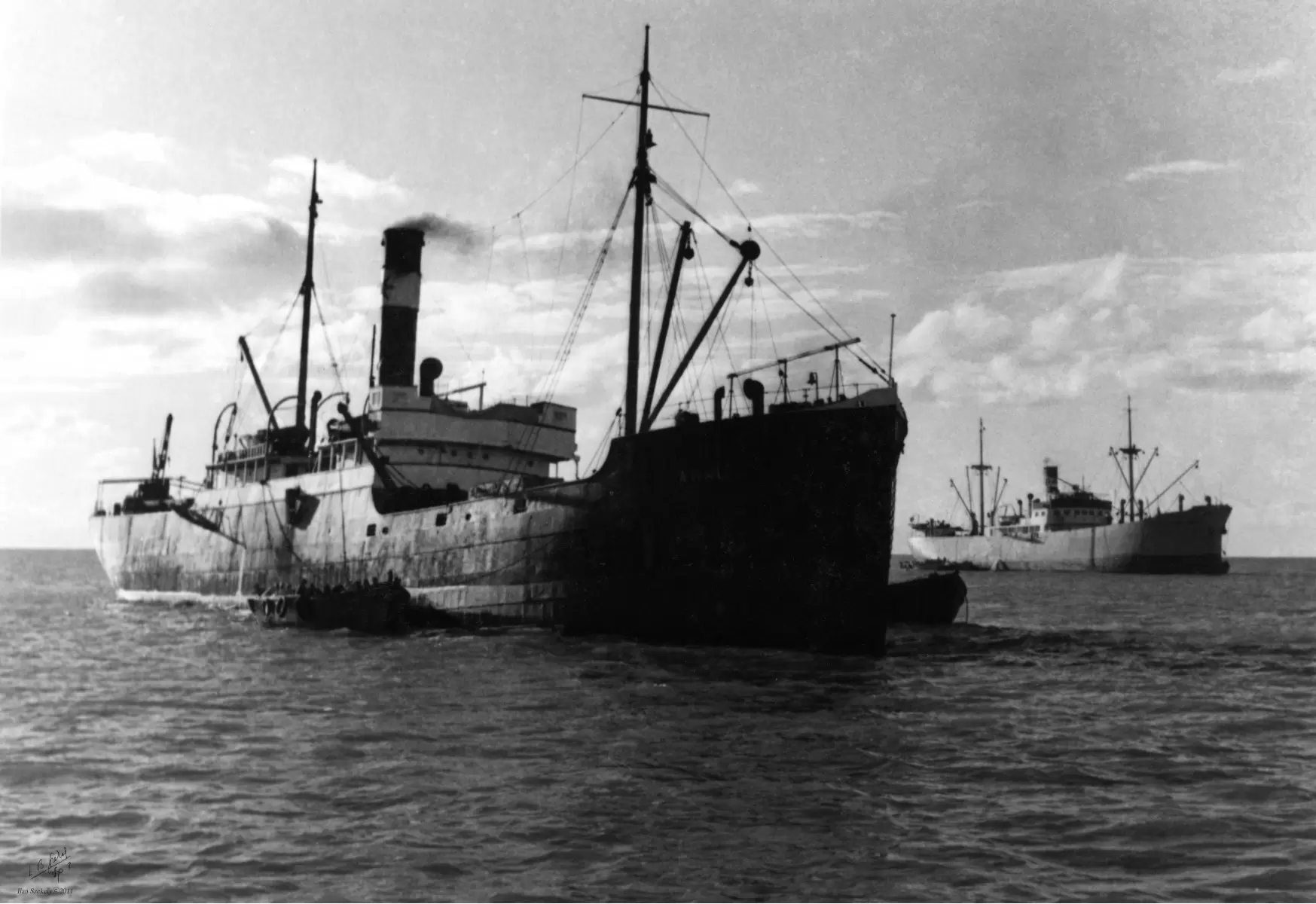 תל אביב 1937 אוניות בנמל - דוד לסלו סקלי -  - מק''ט: 153251