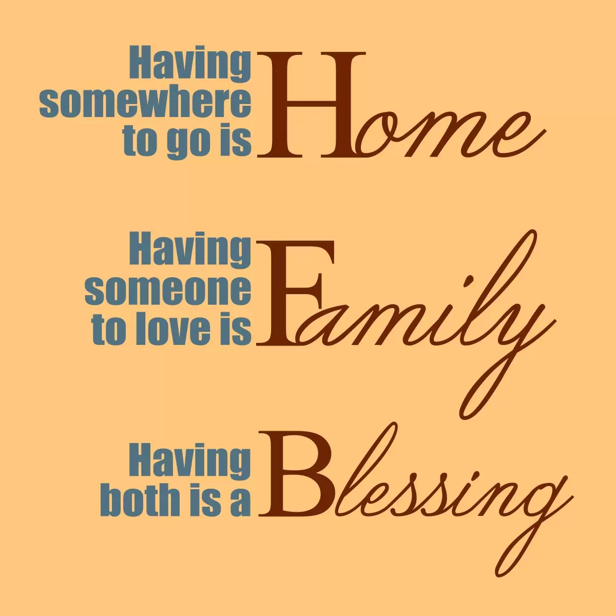 Home Family Blessing - מסגרת עיצובים - מדבקות קיר משפטי השראה טיפוגרפיה דקורטיבית  - מק''ט: 240396