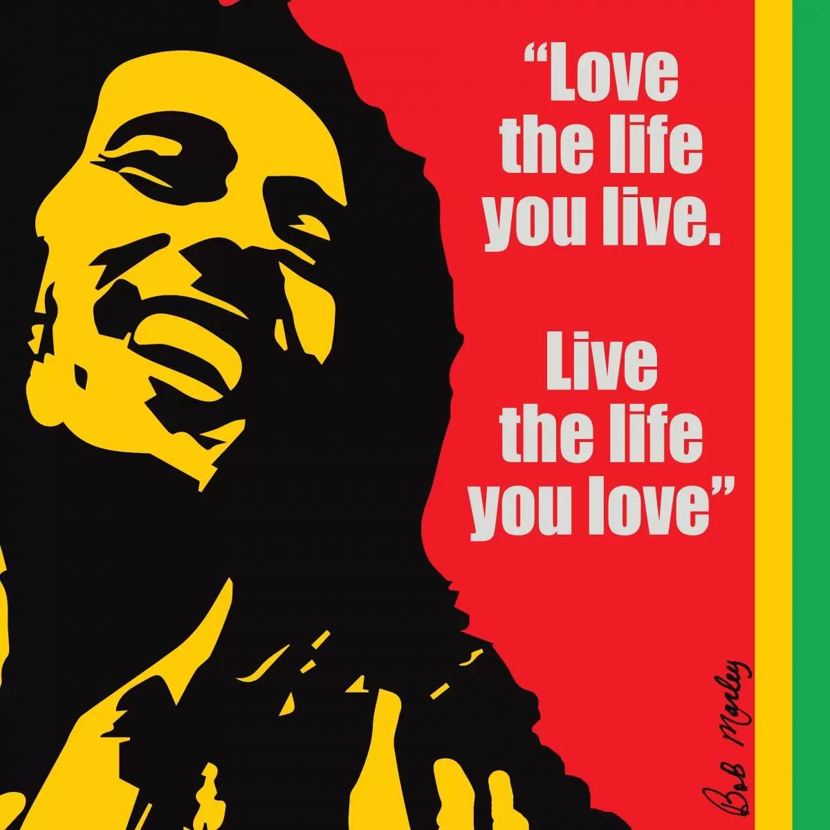 Bob Marley Quote - מסגרת עיצובים - תמונות לחדר שינה נוער טיפוגרפיה דקורטיבית  - מק''ט: 240821