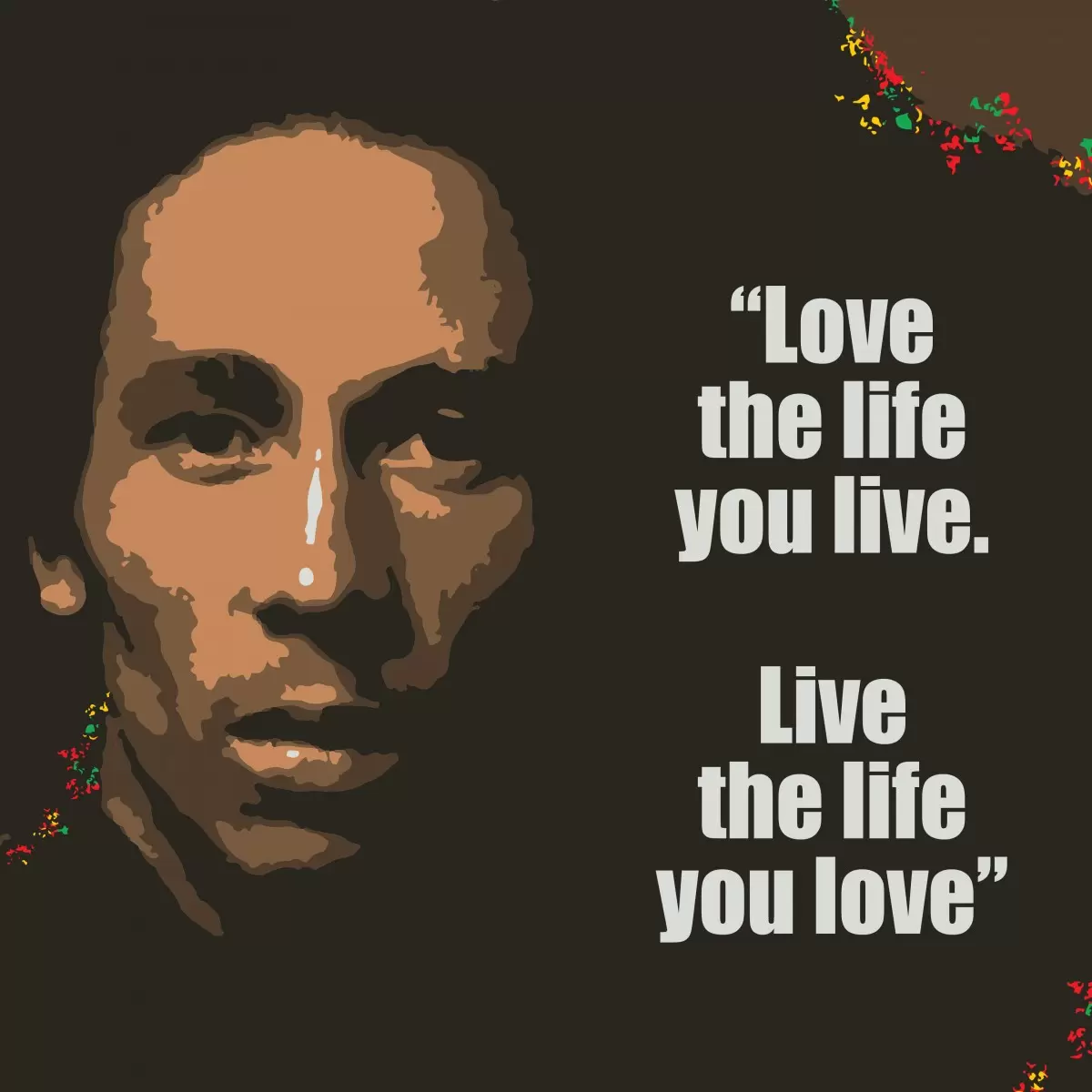 Bob Marley Quote - מסגרת עיצובים - תמונות לחדר שינה נוער טיפוגרפיה דקורטיבית  - מק''ט: 240822