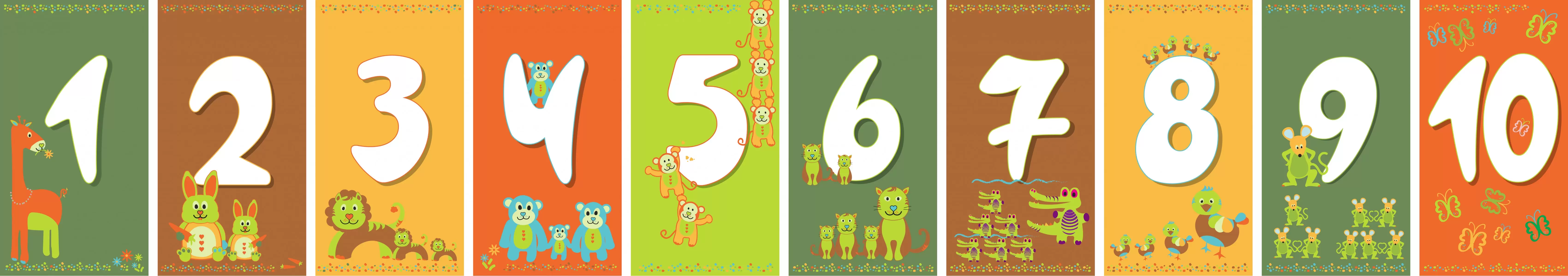 Funny Numbers - מסגרת עיצובים - תמונות לחדרי תינוקות חדרי ילדים  - מק''ט: 240874