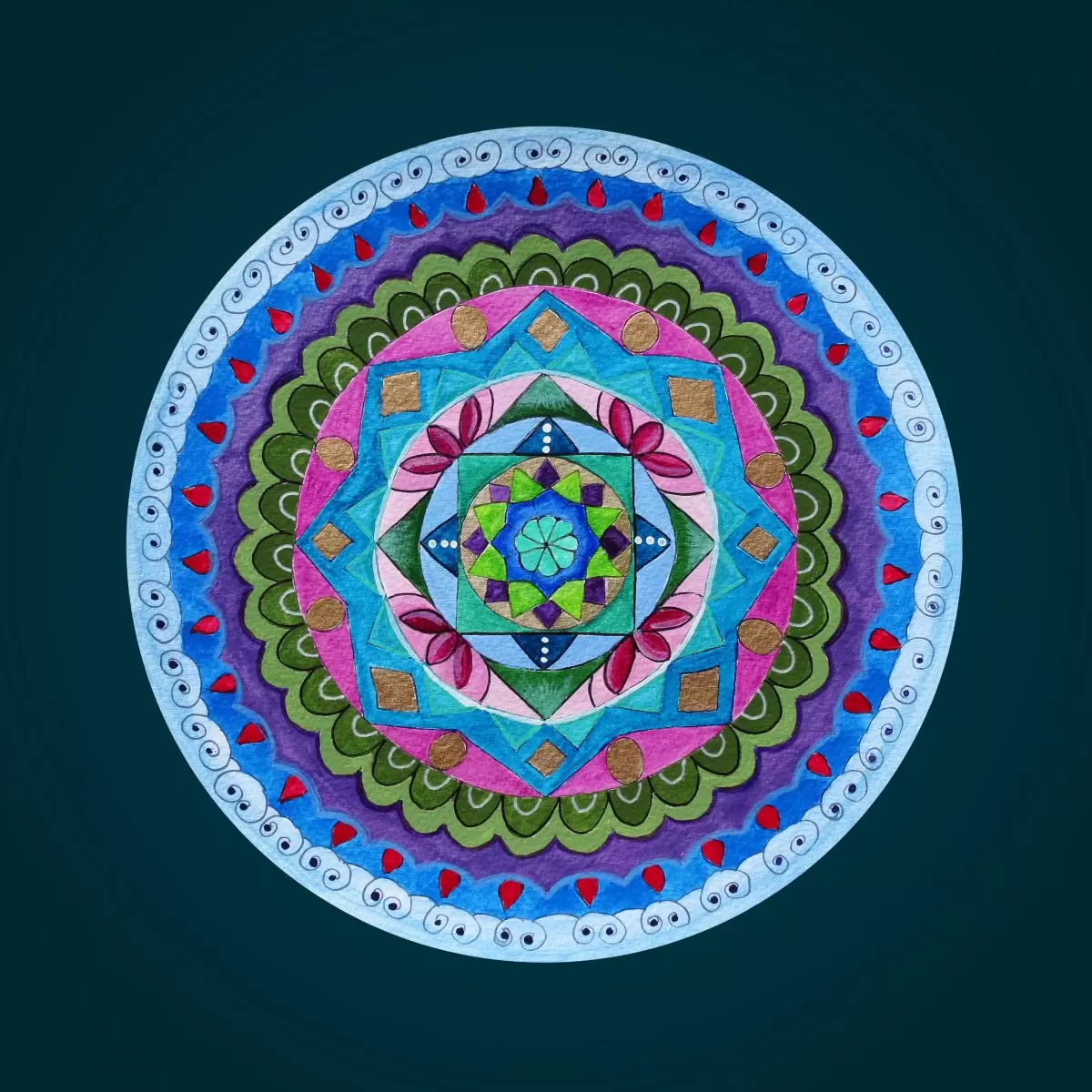 סימטריה - נעמי מור - מופשט מעגלי  - מק''ט: 258772
