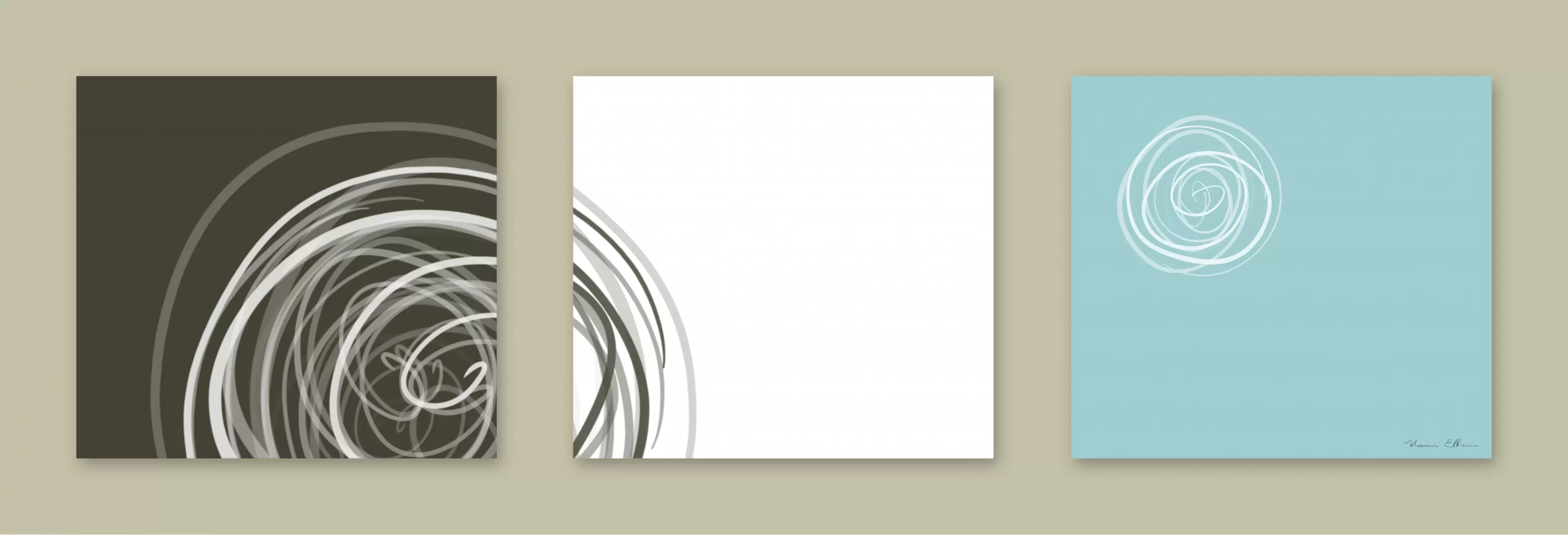 עיגולים 3 - נעמי עיצובים - תמונות לסלון רגוע ונעים אבסטרקט מודרני  - מק''ט: 163527
