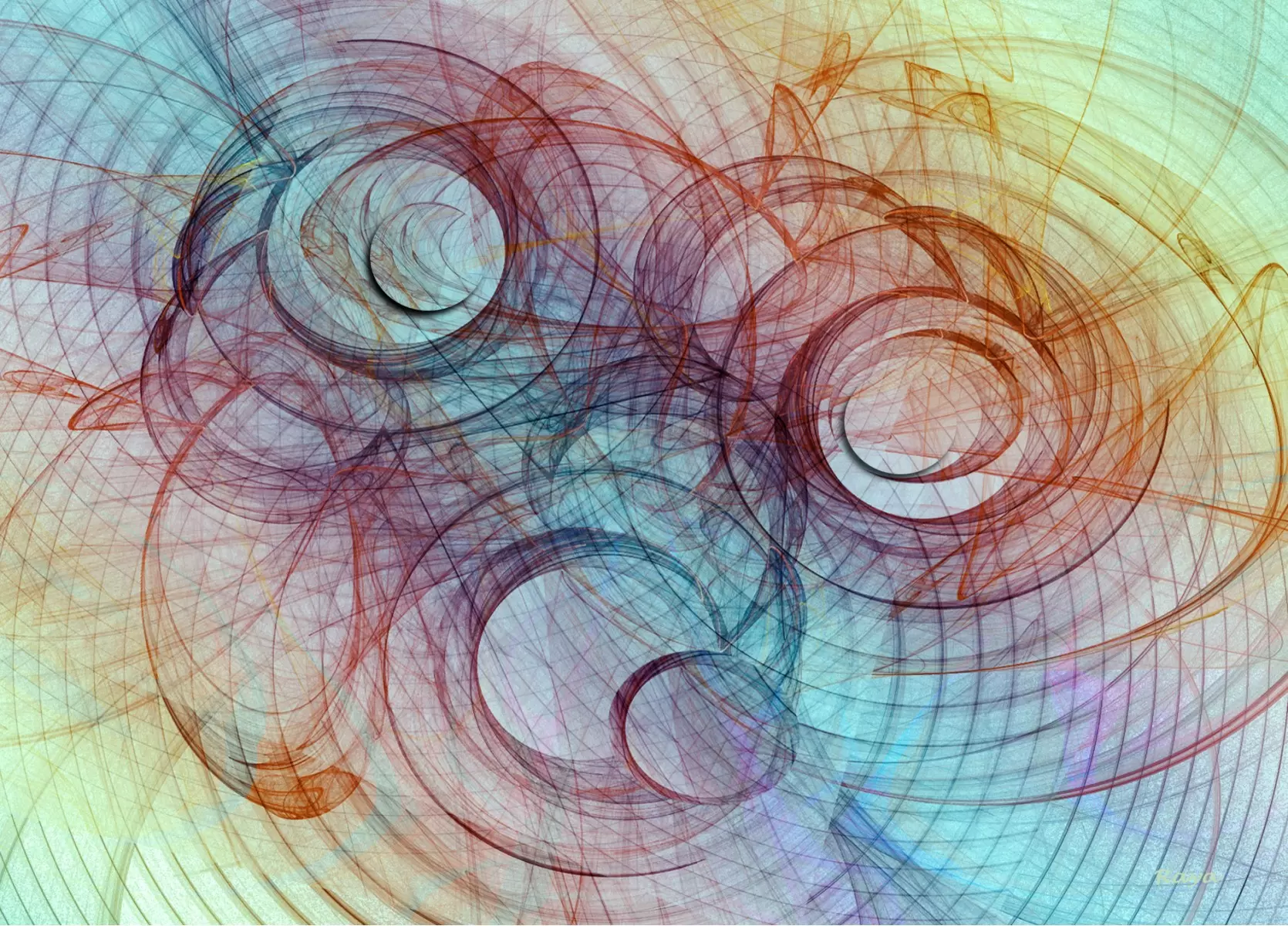 עיגולים - רעיה גרינברג - אבסטרקט רקעים צורות תבניות מופשטות  - מק''ט: 180106