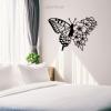 תמונת מתכת מודרנית בעיצוב נורדי פרפר עם פרחים - תמונה 2
