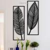 זוג תמונות מתכת עלים מודרני - תמונה 1