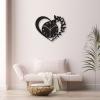 שעון קיר לב עם פרפרים - תמונה 1