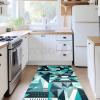 שטיח מטבח פי וי סי גיאומטרי מודרני תכלת-שחור - תמונה 2