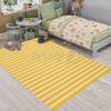 שטיח לחדר ילדים פי וי סי פסים צהוב-לבן - תמונה 3