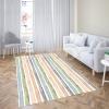 שטיח פי וי סי לסלון בדוגמת פסים צבעוניים - תמונה 1