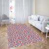 שטיח פי וי סי לסלון בדוגמת פרחים אדומים וכחולים - תמונה 3