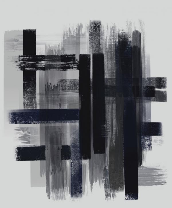 Layers of thought – לינוי ניסימוב | תמונה לסלון בסגנון מופשט
