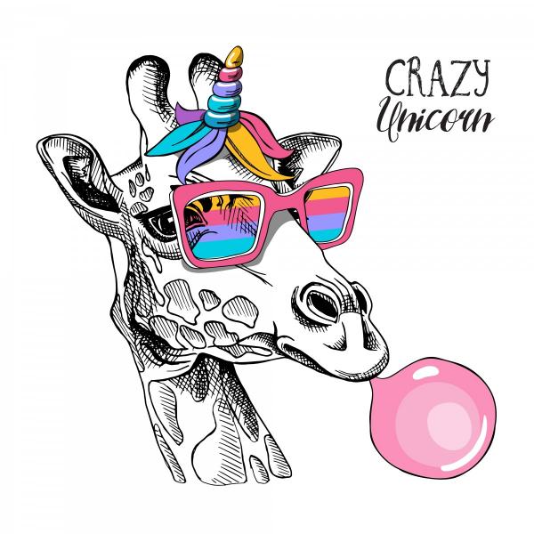 ג'ירף חד קרן – Artpicked Modern | תמונה לסלון בסגנון סוריאליסטי