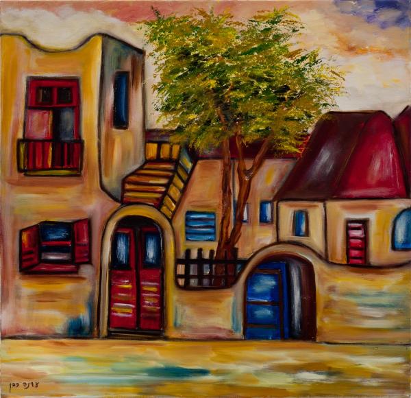 סמטה ספרדית – עדנה כהן | תמונה לסלון בסגנון כפרי