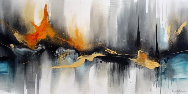 התפרצות – יובל אמיר | תמונה לסלון בסגנון מופשט