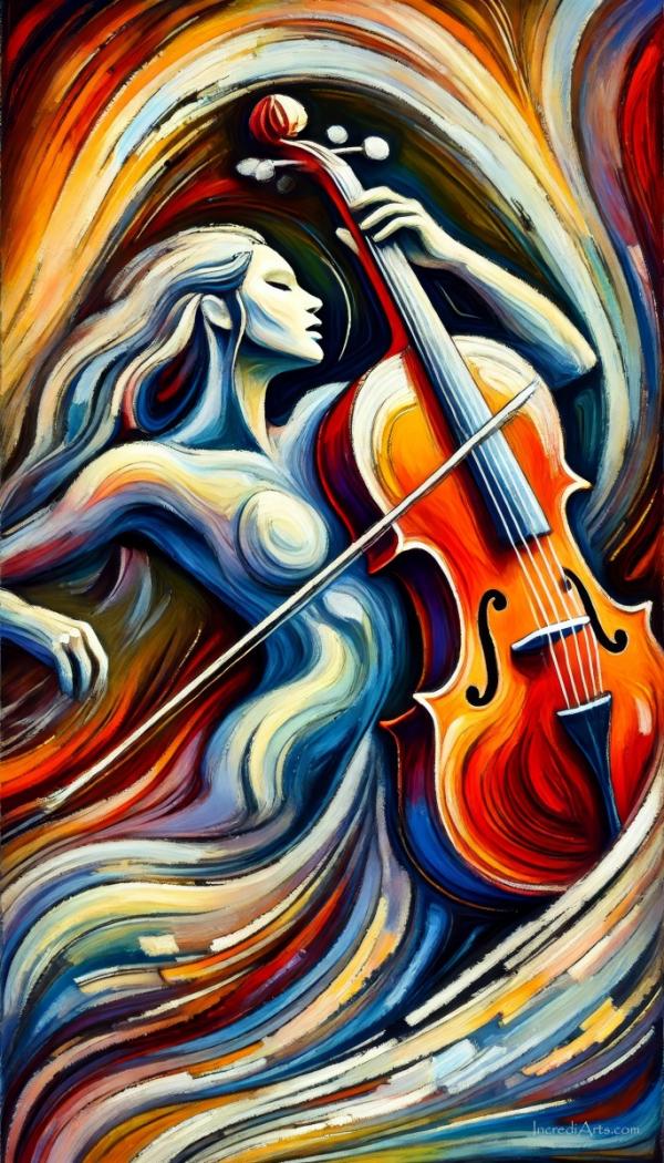 מלחינת הרוח - ניגון הנפש  – יובל אמיר | תמונה לסלון בסגנון מופשט