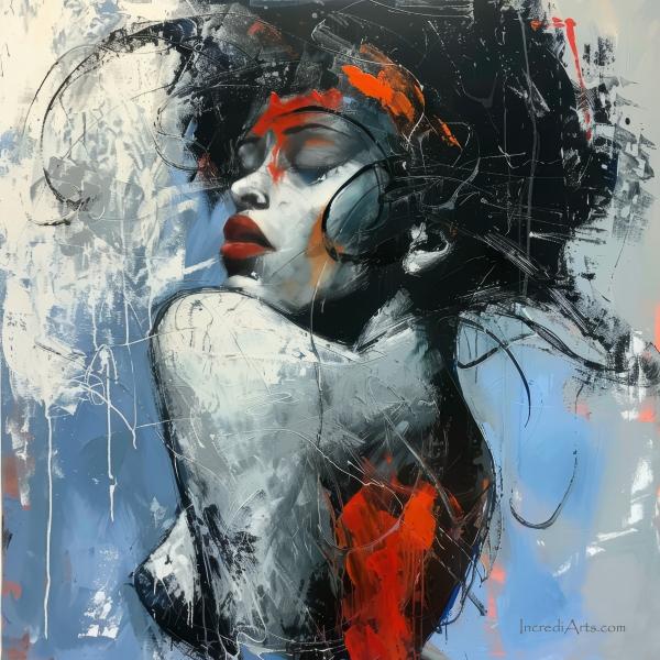 שירת השקט – יובל אמיר | תמונה לסלון בסגנון מופשט