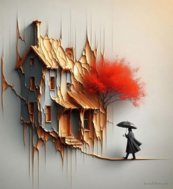 בית העץ האדום – יובל אמיר | תמונה לסלון בסגנון כפרי