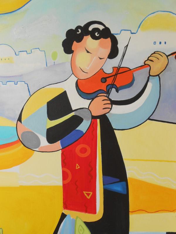 כנר – נטליה ברברניק | תמונה לסלון בסגנון פופ ארט