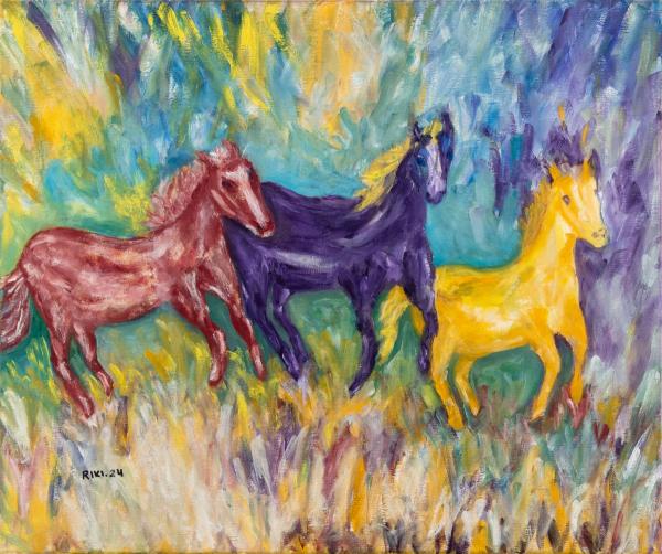 ריצה לאן? – ריקי עוז | תמונה לסלון בסגנון מודרני