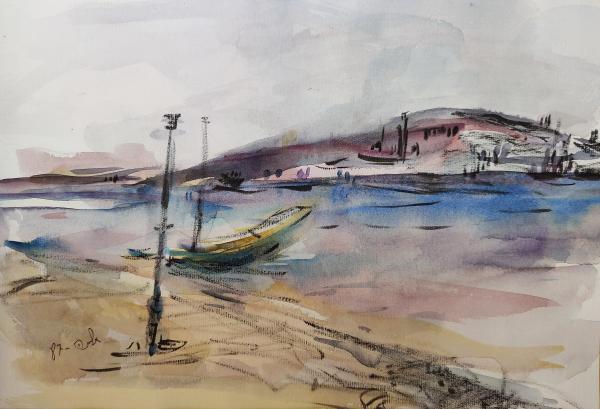 נוף – תלמה לנדסמן | תמונה לסלון בסגנון כפרי