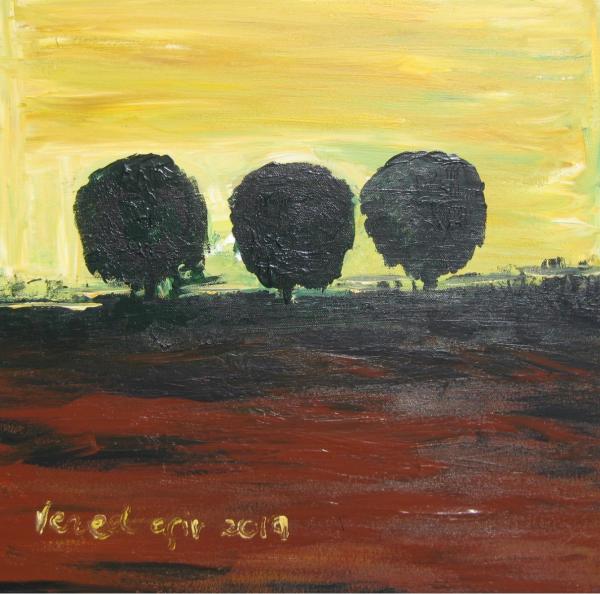 עצים בשדה – ורד אופיר | תמונה לסלון בסגנון כפרי