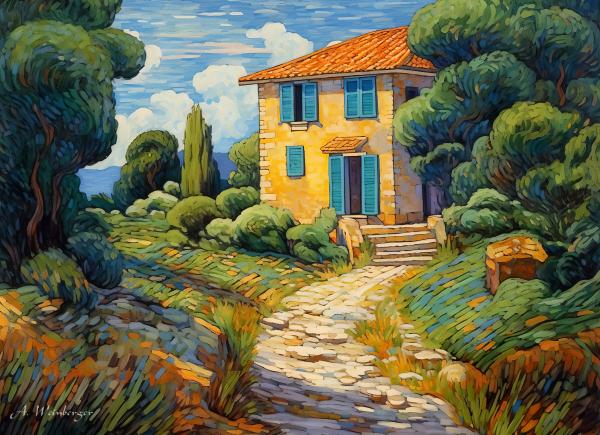 בית ושביל – אמיר וינברגר | תמונה לסלון בסגנון כפרי