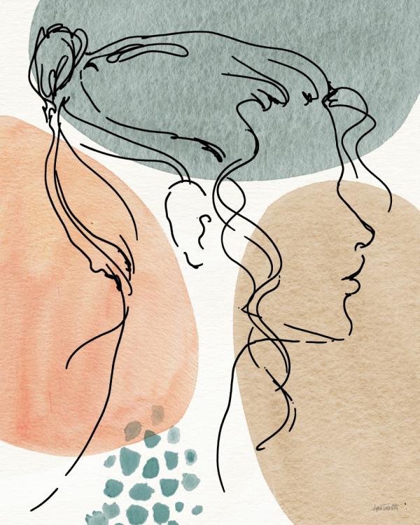 אשה בקו מתאר מודרני I – Anne Tavoletti | תמונה לסלון בסגנון מודרני