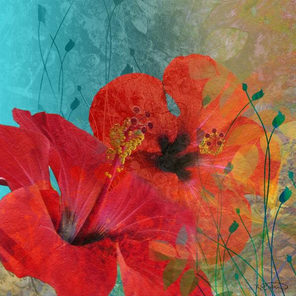 היביסקוס – בתיה שגיא | תמונה לסלון בסגנון מודרני