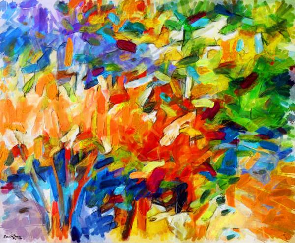 חגיגה צבעונית – בן רוטמן | תמונה לסלון בסגנון מודרני