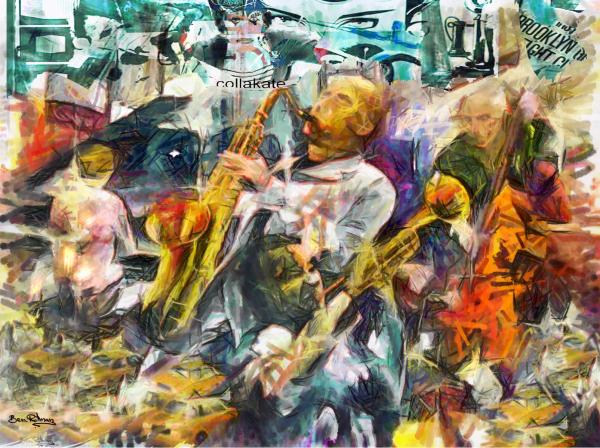 כל העיר  Jazz – בן רוטמן | תמונה לסלון בסגנון אורבני