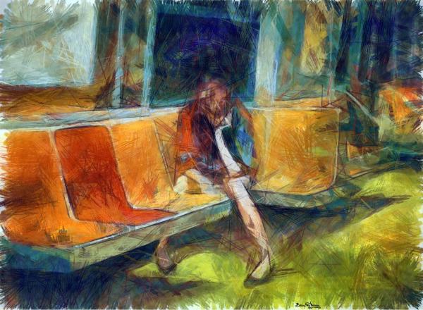 ממתינה,,, – בן רוטמן | תמונה לסלון בסגנון מופשט