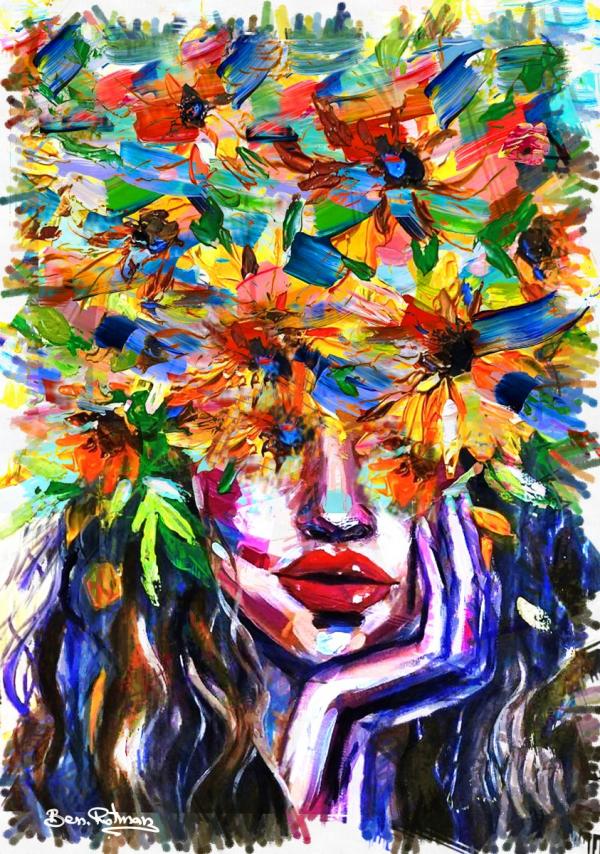 חשיבה פורחת – בן רוטמן | תמונה לסלון בסגנון מופשט