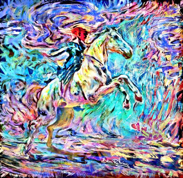 שמחה וצהלה – בן רוטמן | תמונה לסלון בסגנון מופשט