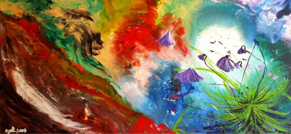 נוה מדבר – איל מלק | תמונה לסלון בסגנון מופשט