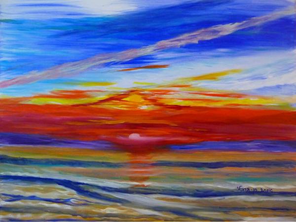 קסם השקיעה 2 – אסתר חן-ברזילי | תמונה לסלון בסגנון מודרני