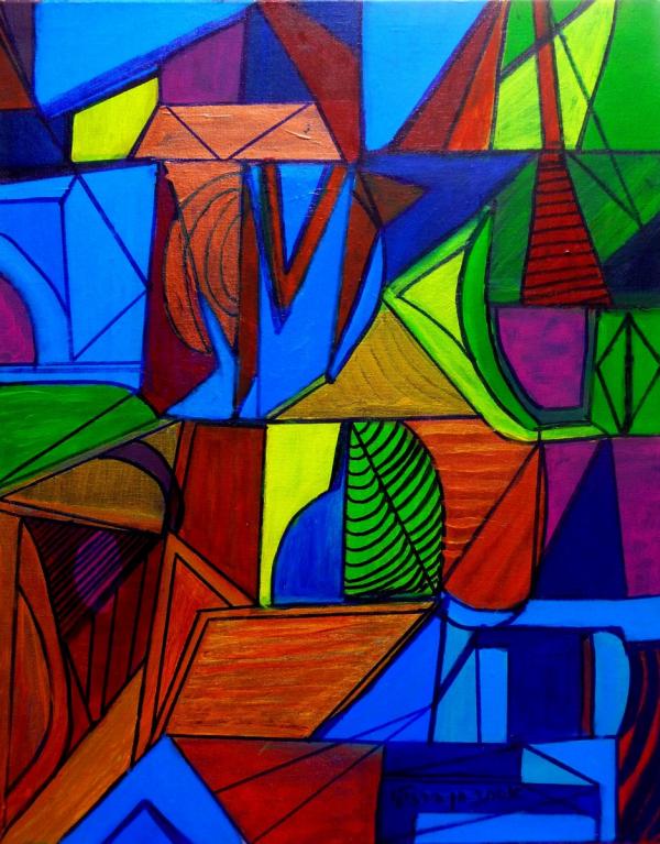 אבסטרקט 17 – אסתר חן-ברזילי | תמונה לסלון בסגנון מודרני