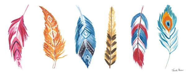 נוצות בצבעי הקשת II – Farida Zaman | תמונה לסלון בסגנון צבעוני