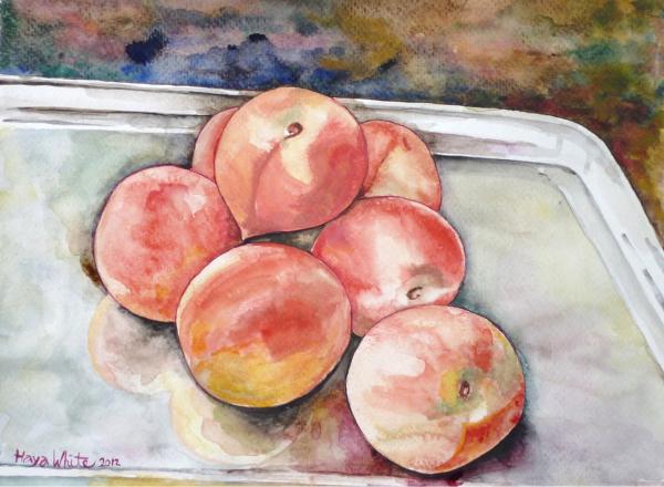 אפרסקים – חיה וייט | תמונה לסלון בסגנון כפרי