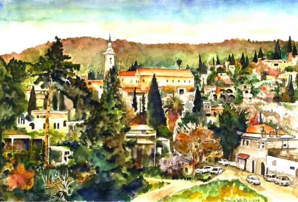 שכונה – חיה וייט | תמונה לסלון בסגנון כפרי
