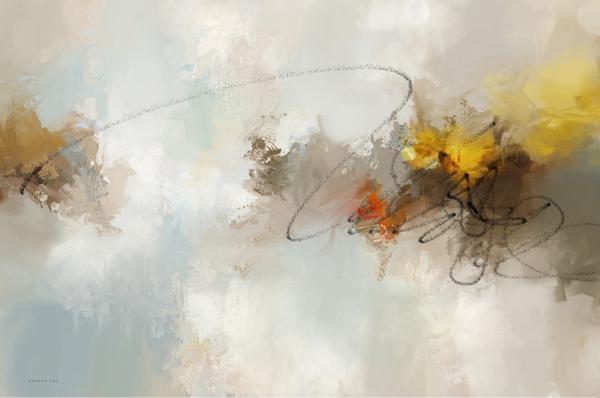 הלב הוצת – איש גורדון | תמונה לסלון בסגנון מופשט