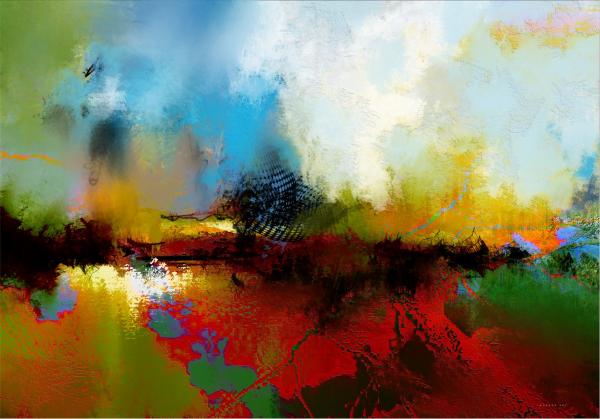 מצב רוח טרופי – איש גורדון | תמונה לסלון בסגנון מופשט