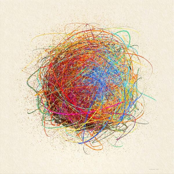 מחשבות שמחות – איש גורדון | תמונה לסלון בסגנון מופשט