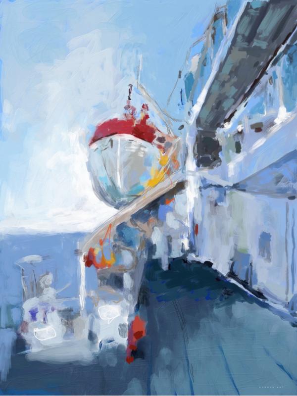 הפלגנו עם שחר – איש גורדון | תמונה לסלון בסגנון מודרני