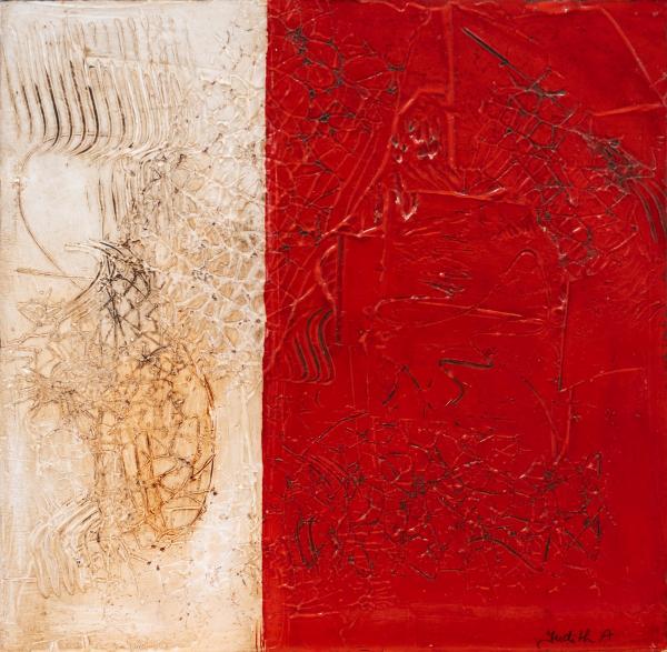 חצי אדום 2 – יהודית אחי-דרור | תמונה לסלון בסגנון מודרני