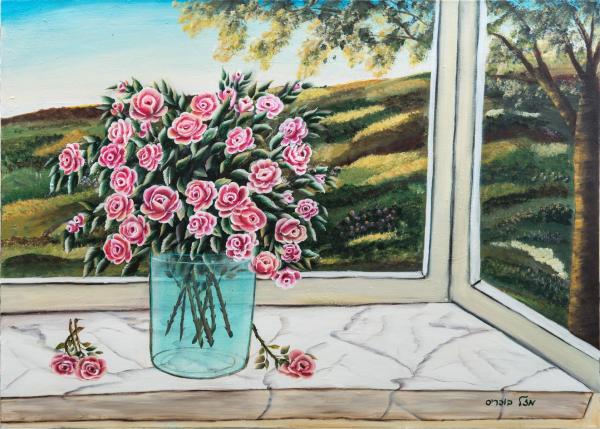 אגרטל פרחים – מזל בוכריס | תמונה לסלון בסגנון כפרי